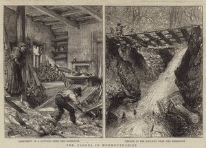 Översvämningarna i Monmouthshire (gravyr) av English School