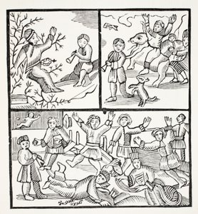 The Fryar and the Boy, illustration från Chap-books of the artonde århundradet av John Ashton, pub. 1882 av English School