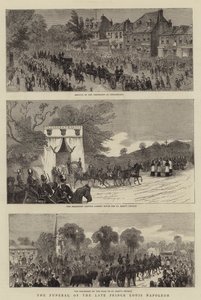 Den avlidne prins Louis Napoleons begravning (gravyr) av English School