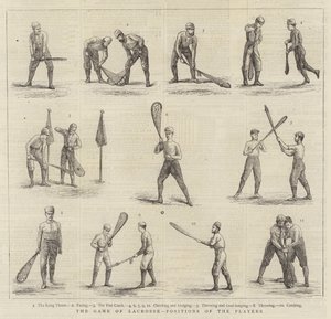 The Game of Lacrosse, spelarnas positioner (gravyr) av English School