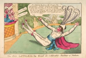 Gay Lothario. Den stora och berömda modeamatören, pub. 1813 (handfärgad gravyr) av English School