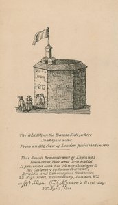 The Globe, Bankside, London, baserad på en gammal syn på London publicerad 1579 av English School