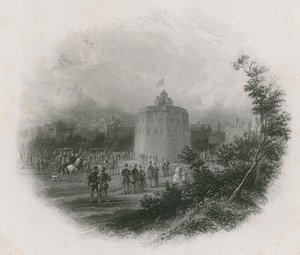 The Globe Theatre, Bankside, 1593 av English School