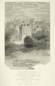 The Globe Theatre, Bankside, Southwark, efter en teckning från Pennants London, publicerad första gången 1793, graverad av James Stow (c.1770-s.1820), publicerad 1812 av English School