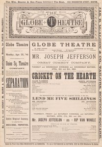 Globens teaterprogram, 21 april 1884