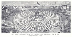 The Grand Coronation Fee på Parkers Piece, Cambridge, 28 juni 1838 av English School