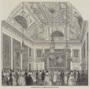 The Grand Saloon på Devonshire House (gravyr) av English School