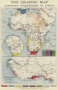 Den grafiska kartan över europeiska ägodelar i Afrika