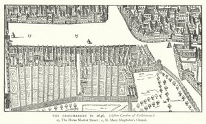 The Grassmarket 1646 (gravyr) av English School