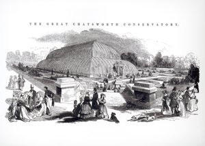 The Great Conservatory i Chatsworth, 1844 av English School