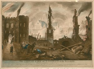 Den stora branden i London år 1666 av English School