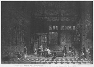 The Great Hall, Speke Hall, Lancashire (litho) av English School
