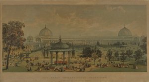 Den stora internationella utställningen, sett från trädgårdsträdgården, 1851 av English School