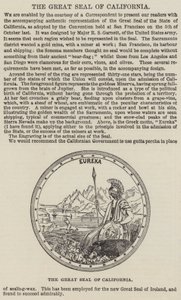 Kaliforniens stora sigill (gravyr) av English School