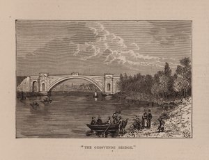 "The Grosvenor Bridge" (gravyr) av English School