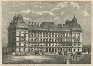 Grosvenor Hotel, under uppförande på platsen för den gamla Grosvenor Basin, Belgravia av English School