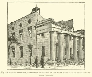 Guard-House, Charleston, krossades i jordbävningen i South Carolina 1886 av English School