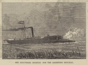 Gun-Vessel Bermejo för den argentinska republiken (gravyr) av English School