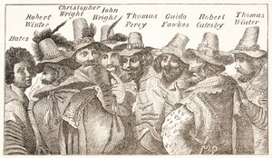 The Gunpowder Plot Conspirators, efter en gravyr från 1606 av English School