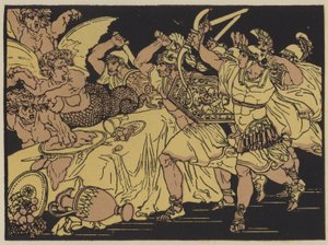 The Harpies (färglitografi) av English School