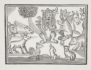 The History of Reynard the Fox, illustration från Chap-books of the artonde århundradet av John Ashton, pub. 1882 av English School