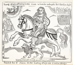 Historien om den blinde tiggaren från Bethnal Green, illustration från Chapter-books of the artonde århundrade av John Ashton, pub. 1882 av English School