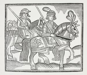 The History of the Life and Death of the Noble Knight Sir Bevis of Southampton, illustration från Chap-books of the Eighteenth Century av John Ashton, pub. 1882 av English School