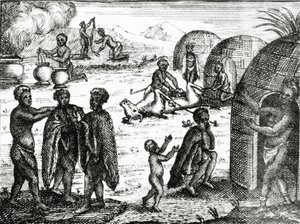 Hottentotterna avgudar en viss insekt, illustration från 