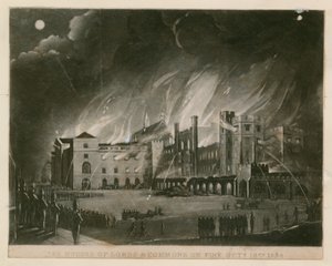 House of Lords and Commons i brand, 16 oktober 1834 av English School