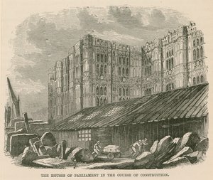 Houses of Parliament under uppbyggnad av English School