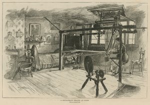 Hugenotterna i England: En Spitalfields-vävare på jobbet av English School