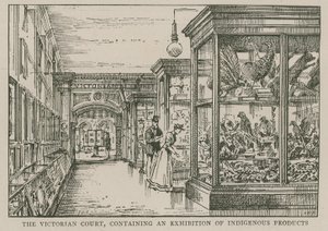 The Imperial Institute: The Victorian Court, som innehåller en utställning av inhemska produkter av English School