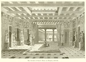 Interiören av Pansas House i Pompeji, restaurerad