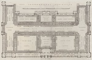 Den internationella utställningen, galleriernas plan (gravyr) av English School