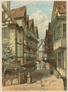 Den internationella hälsoutställningen i South Kensington, 1884: den gamla Londongatan av English School
