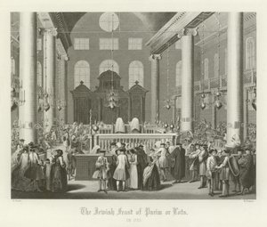 Den judiska högtiden Purim, eller lott, 1712 av English School