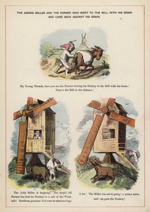The Joking Miller and the Farmer (färg litho) av English School