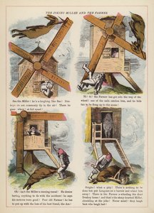 The Joking Miller and the Farmer (färg litho) av English School