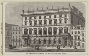 The Junior Carlton Club-House, Pall Mall, Mr David Brandon, arkitekt (gravyr) av English School