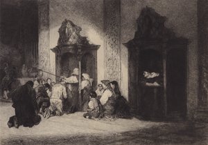 Den snälla biktfadern (litografi) av English School
