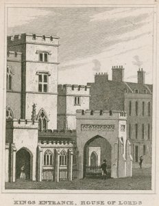 The Kings Entrance to the House of Lords, Westminster, London av English School
