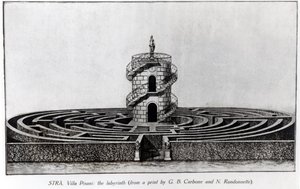 The Labyrinth of the Villa Pisani at Stra, efter ett tryck av Giovanni Battista Carboni (1723-83) och N. Randonnette av English School