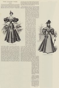 Damernas sida, klänning (litho) av English School