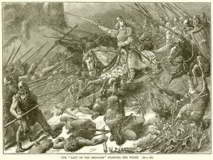 The Lady of the Mercians kämpar mot walesarna av English School