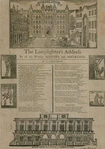 Lamptändare tilltalar alla hans värdiga mästare och älskarinnor, av A Lamplighter av English School