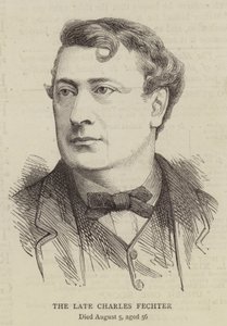 Den sene Charles Fechter (gravyr) av English School