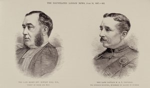 The Late Right Rev. Rowley Hill, Bishop of Sodor and Man and the Late Captain E. B. T. Vaughan, 6th Punjaub Infantry, Murdered by Dacoits in Burmah, from The Illustrated London News, 18 juni 1887 (t.ex. av English School