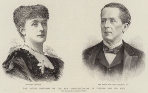 De senaste porträtten av den nya löjtnanten av Irland och hans fru (gravyr) av English School