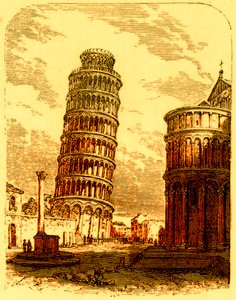 The Leaning Tower, and Apsis of the Cathedral, Pisa, illustration från The World as it Is av George Chisholm, publicerad 1885 (digitalt förbättrad bild) av English School