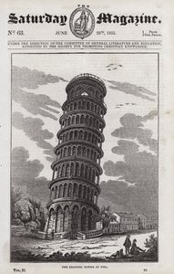 Det lutande tornet i Pisa (gravyr) av English School